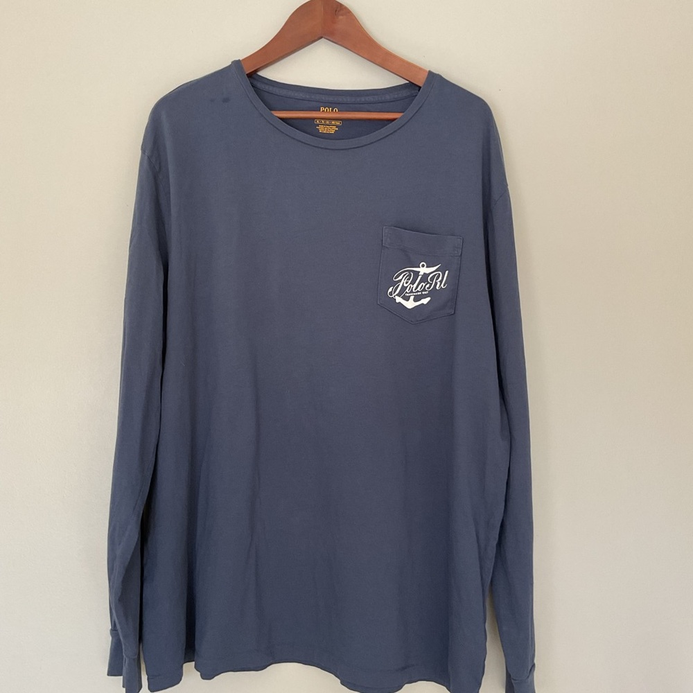 Polo by Ralph Lauren Men's Blue Long Sleeve Shirt